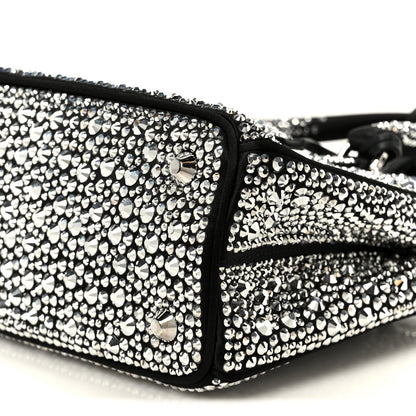 Satin Crystal Mini Galleria Double Zip Tote Metal