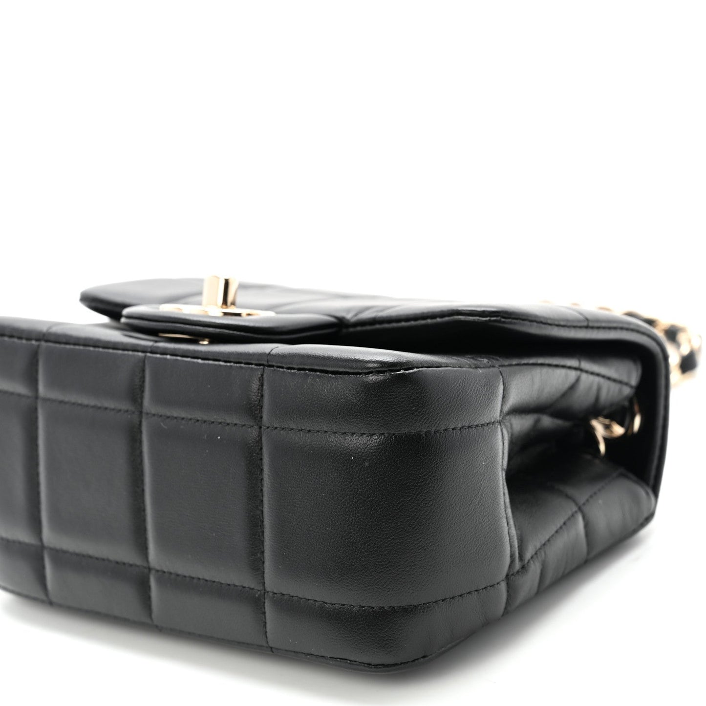 Lambskin Resin Crystal Square Quilted Mini Monacoco Flap Black
