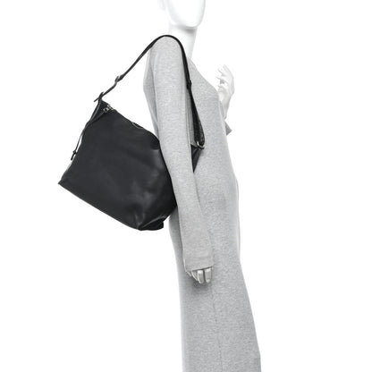 Supple Smooth Calfskin Jacquard Medium Cubi Crossbody Bag Black