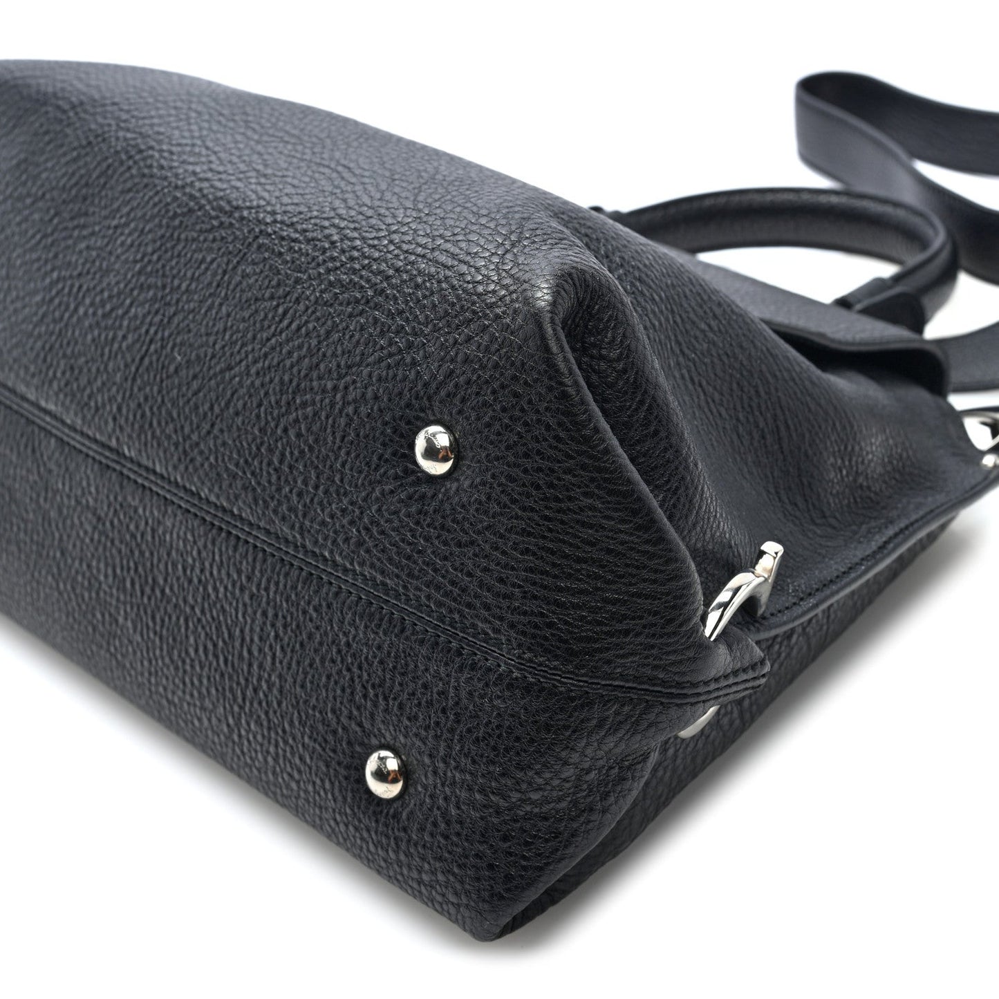 Grained Calfskin Medium Sofia Satchel Black