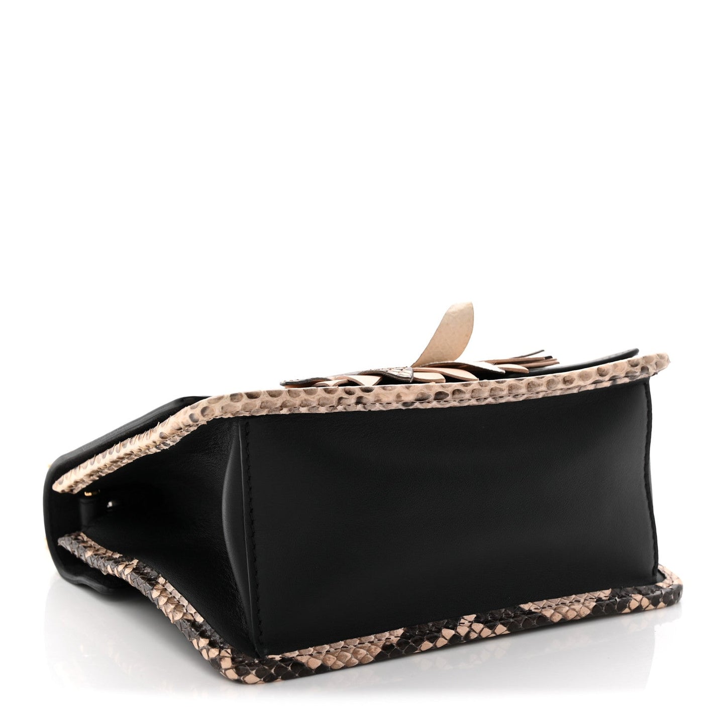 Vitello Century Snakeskin F is Fendi Flower Burst FF Small Kan I Shoulder Bag Black Beige