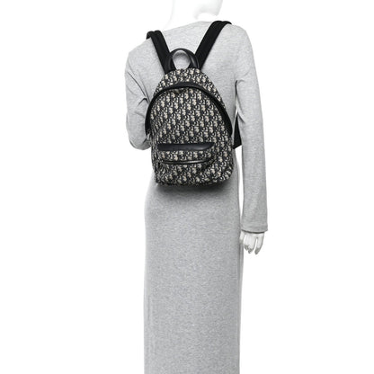 Oblique Calfskin Rider Kid's Backpack Beige Black