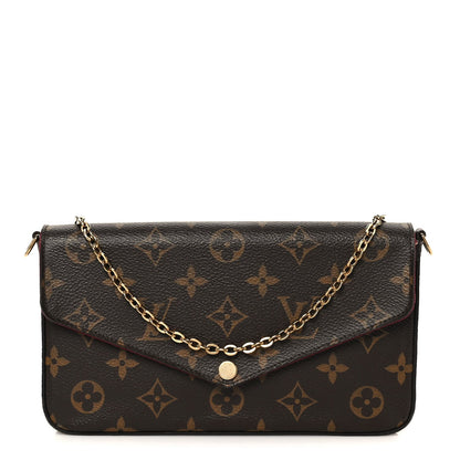 Monogram Pochette Felicie Chain Wallet Fuchsia