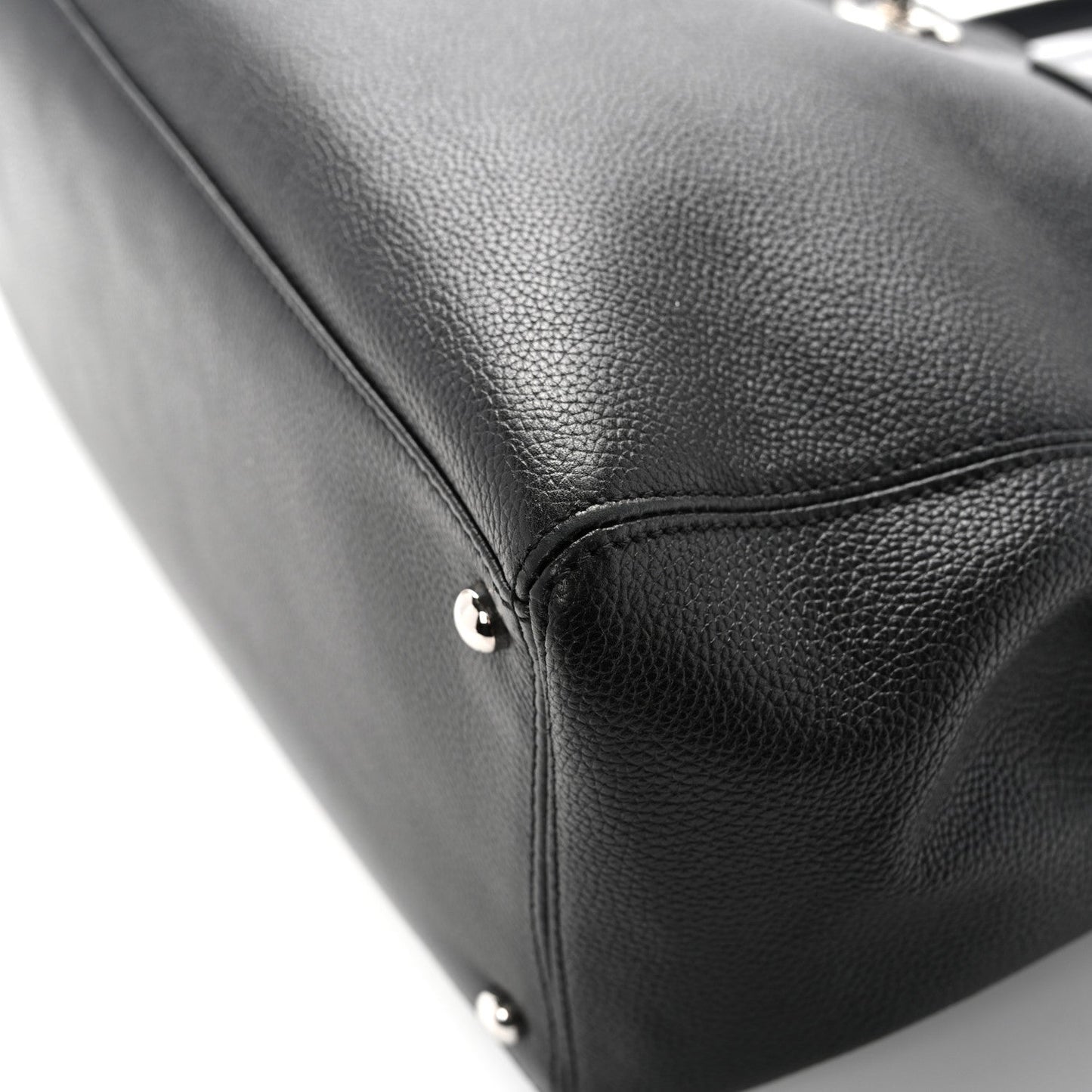Calfskin Cerf Executive Shopper Tote Black
