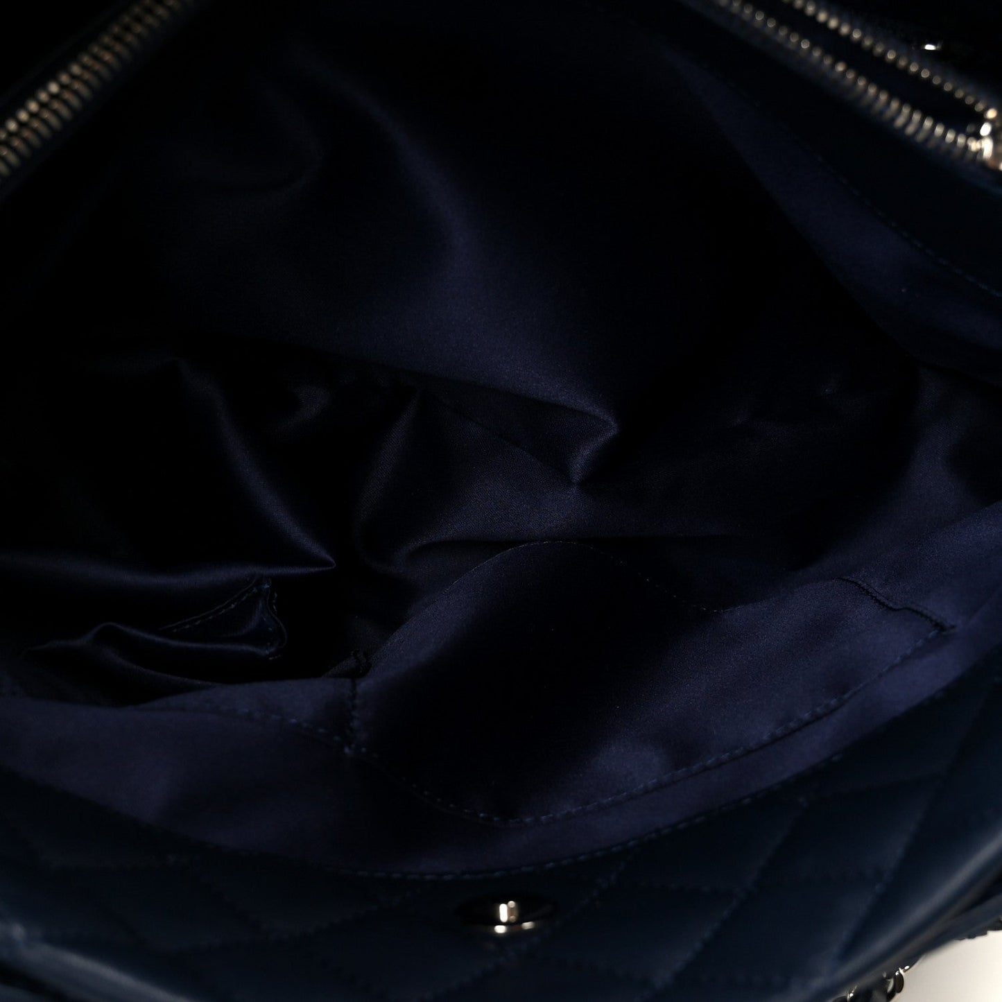 Lambskin Quilted Chanel 7 Large Tote Navy