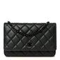 Lambskin Quilted Wallet On Chain WOC So Black