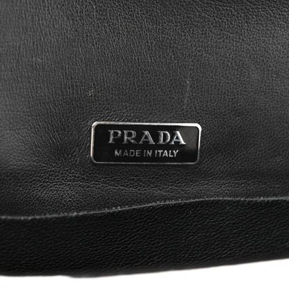 Metallic Vitello Saffiano Cahier Bag Silver Black
