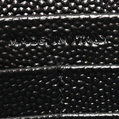 Grain De Poudre Matelasse Chevron Monogram Envelope Chain Wallet Black
