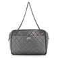 Metallic Aged Calfskin Quilted Large Reissue Camera Case Silver