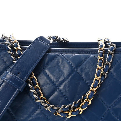Aged Calfskin Quilted Medium Gabrielle Hobo Blue