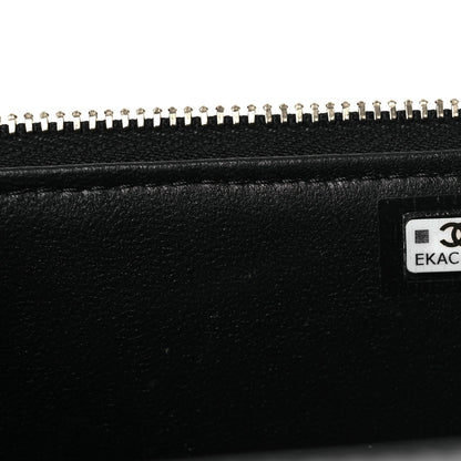 Lambskin Quilted Small Pillow Crush Vanity Case With Chain Black
