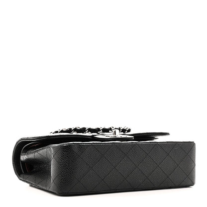 Caviar Quilted Small Double Flap Black