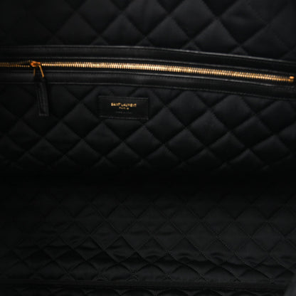 Calfskin Quilted ES Giant Travel Bag Black
