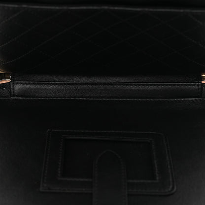 Caviar Quilted Large CC Filigree Vanity Case Beige Black