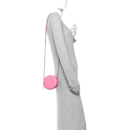 Caviar Quilted Gripoix CC Round Clutch With Chain Pink