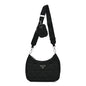 Re-Nylon Triangle Padded Patchwork Shoulder Bag Black