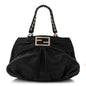Crinkled Lambskin Mia Tote Black