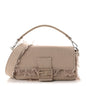 Nylon Fabric Jacquard FF Fringed Baguette Cuoio Pietra