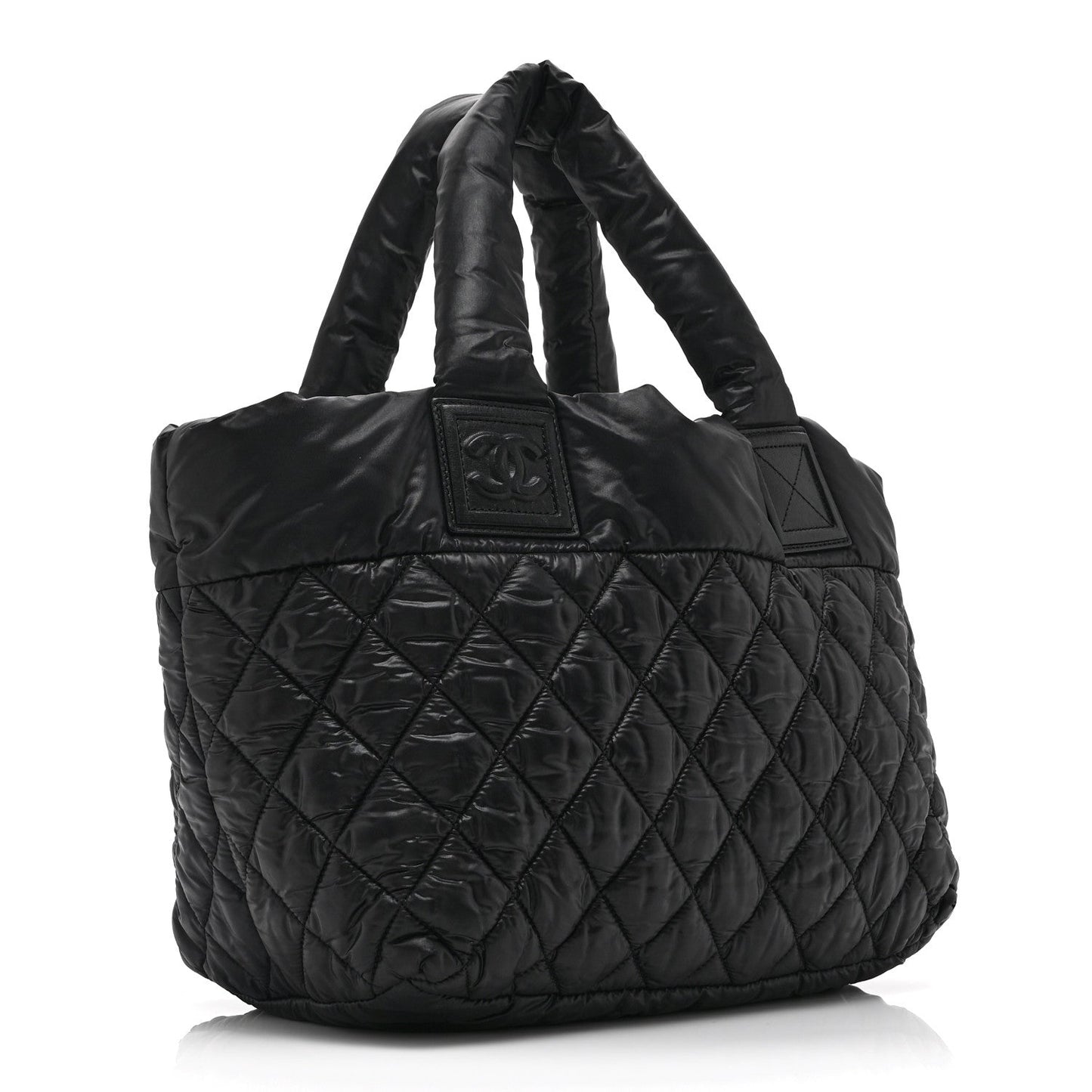 Nylon Quilted Small Coco Cocoon Tote Black