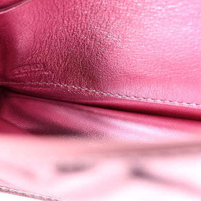 Metallic Nappa Matisse FF Embossed Wallet On Chain Rosa