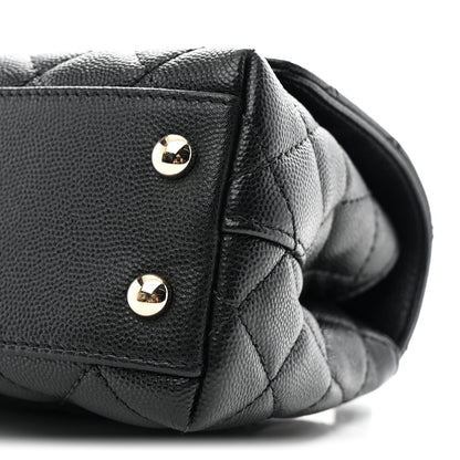 Caviar Quilted Extra Mini Coco Handle Flap Black