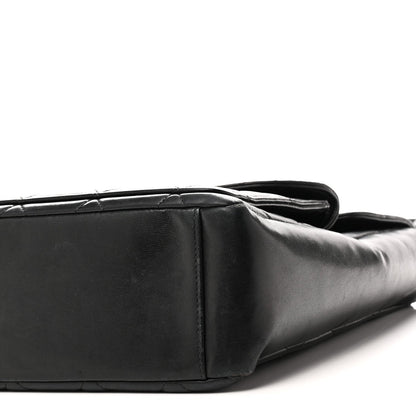 Lambskin Quilted Double Pocket Shoulder Bag Black