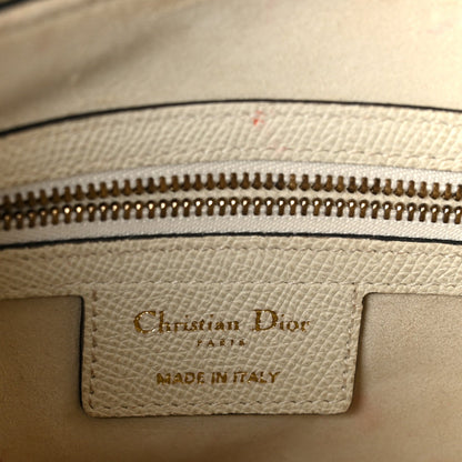 Grained Calfskin Saddle Bag White