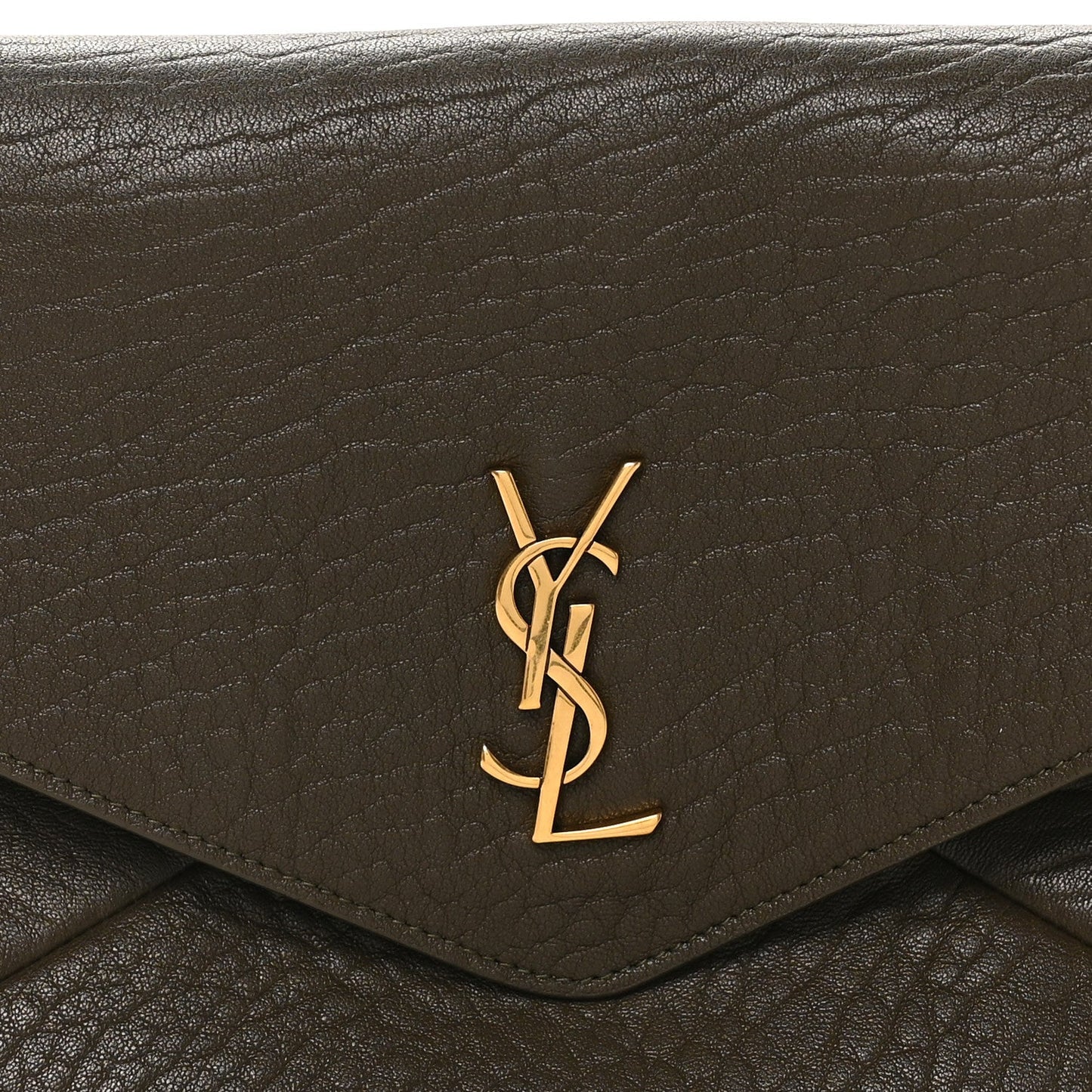 Grained Lambskin Large Cassandre Envelope Pouch Light Musk