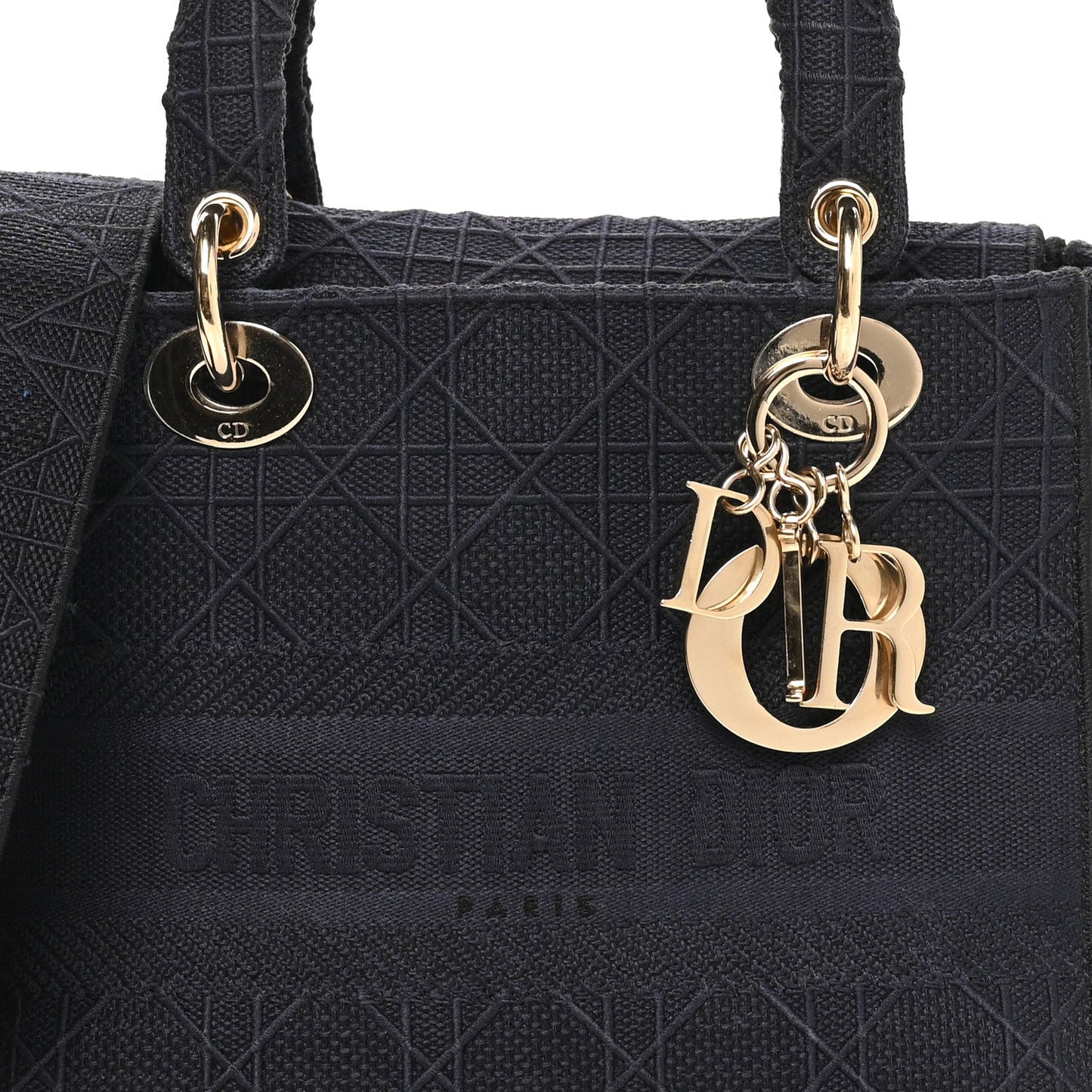 Canvas Embroidered Cannage Medium Lady D-Lite Navy