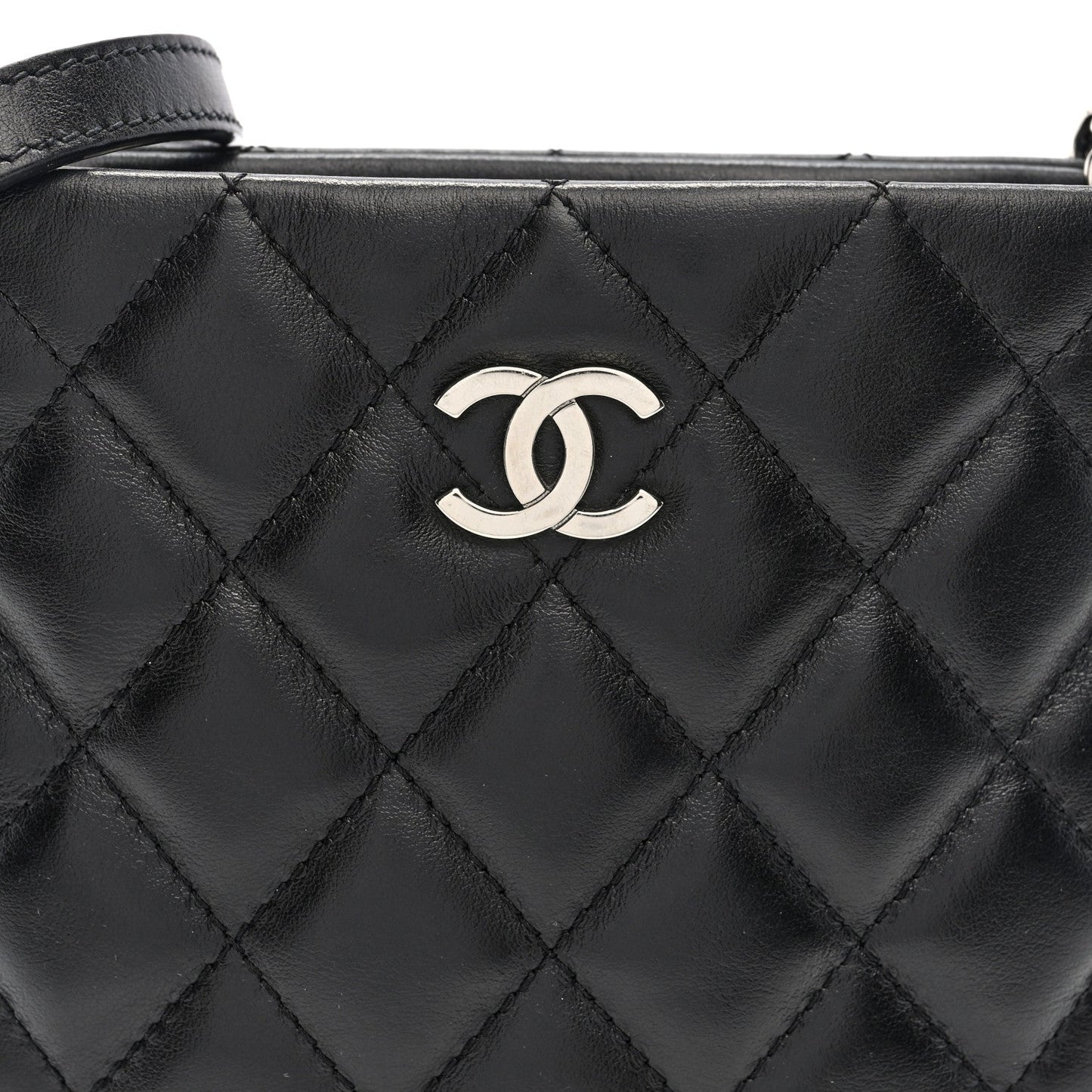 Calfskin Quilted Crossbody Bag Black