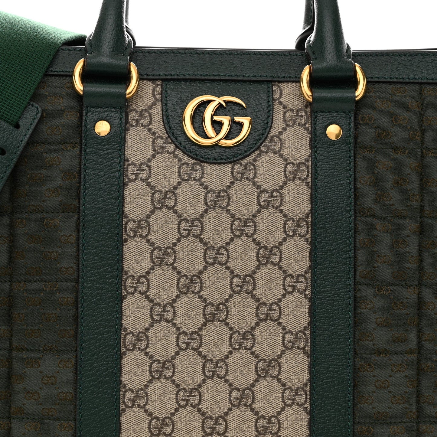 Monogram GG Mignon Textured Dollar Calfskin GG Supreme Monogram Quilted Mini GG Large Tote Bag Green Beige Ebony