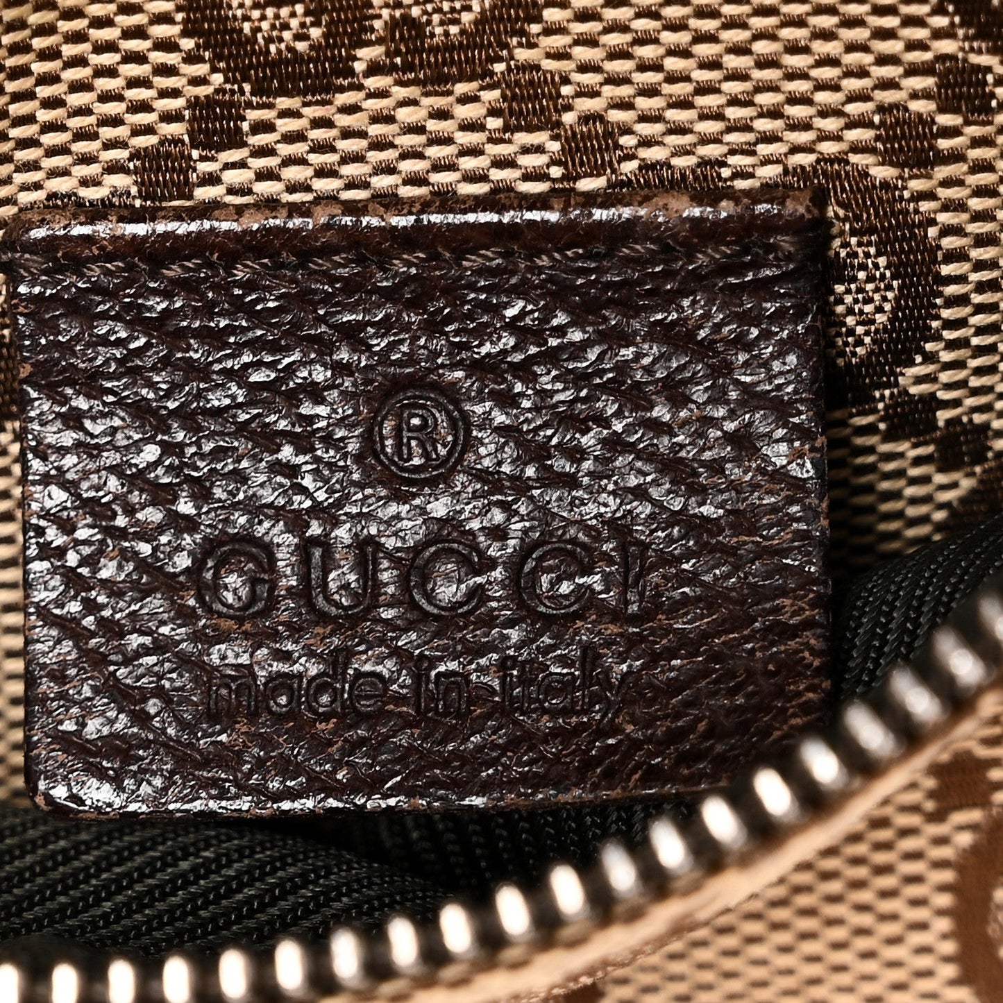 GG Monogram Double Pocket Belt Bag Dark Brown