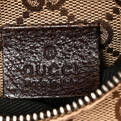 GG Monogram Double Pocket Belt Bag Dark Brown