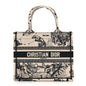 Canvas Embroidered Small Zodiac Toile De Jouy Book Tote Latte