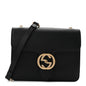 Dollar Calfskin Small Interlocking G Shoulder Bag Black
