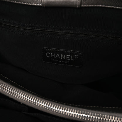 Metallic Calfskin Small Chain Me Tote Silver