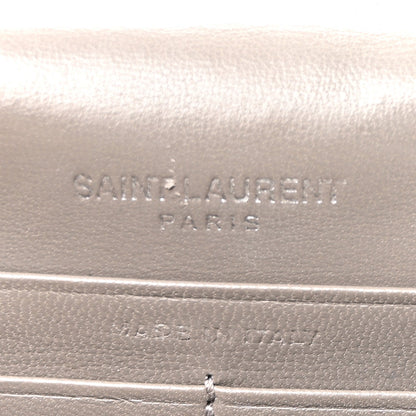 Calfskin Crocodile Embossed Kate Monogram Tassel Chain Wallet Fog