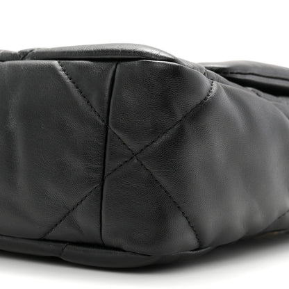 Goatskin Quilted Medium Chanel 19 Flap Black