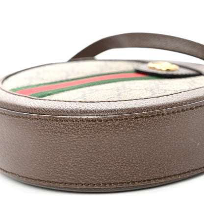 GG Supreme Monogram Web Mini Ophidia Round Shoulder Bag Brown