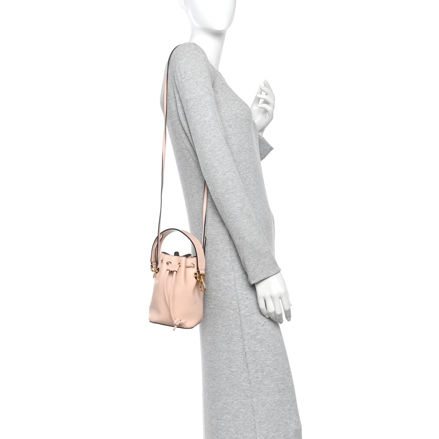 Vitello Cruise F is Fendi Mini Mon Tresor Bucket Bag Light Rose