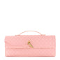 Nappa Intrecciato Long Andiamo Top Handle Clutch Rose