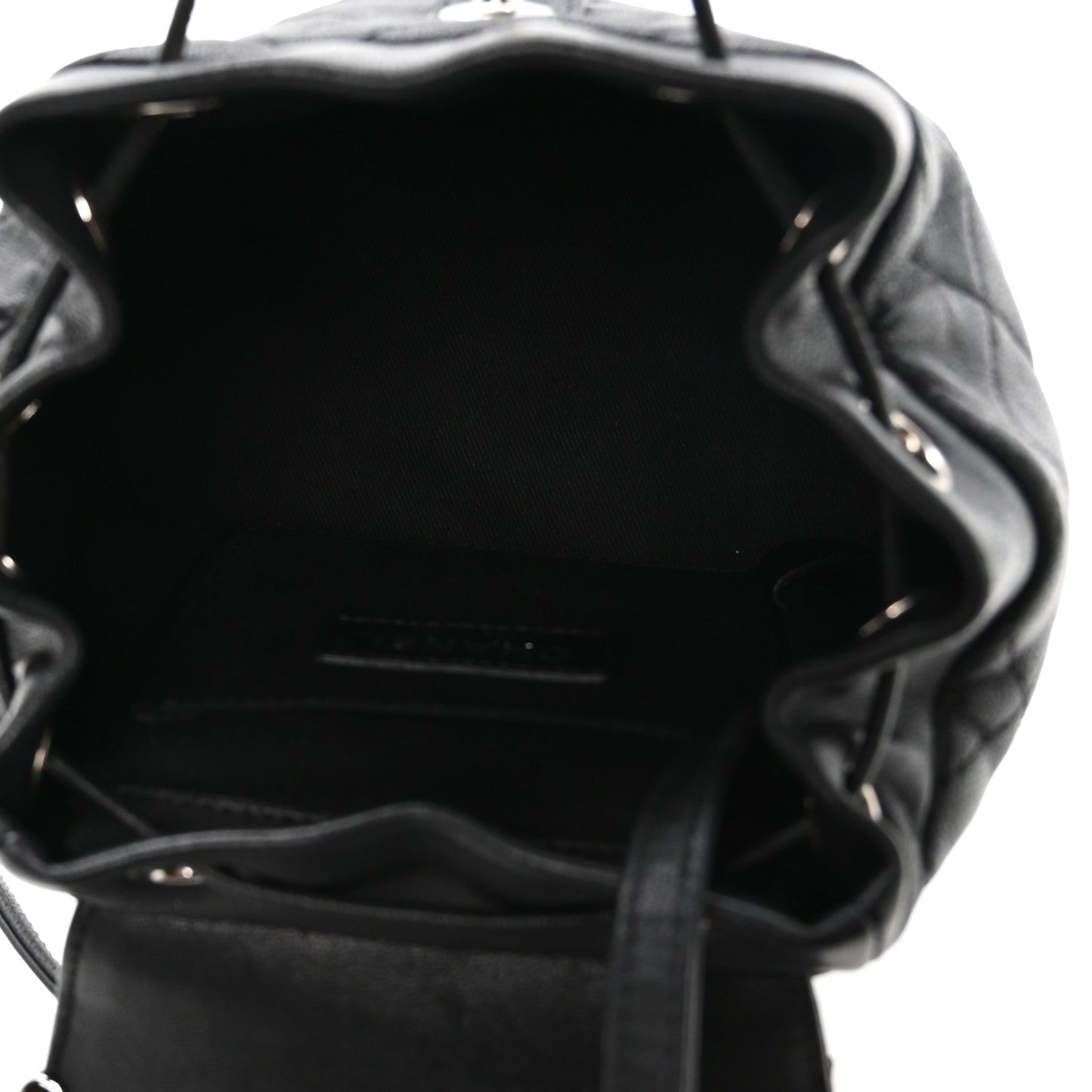 Lambskin Quilted Metallic Bubble Backpack Black