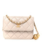 Lambskin Quilted Pearl Crush Clutch With Chain Light Purple