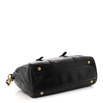 Soft Calfskin Shopping Satchel Black