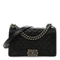 Lambskin Quilted Medium Boy Flap Black