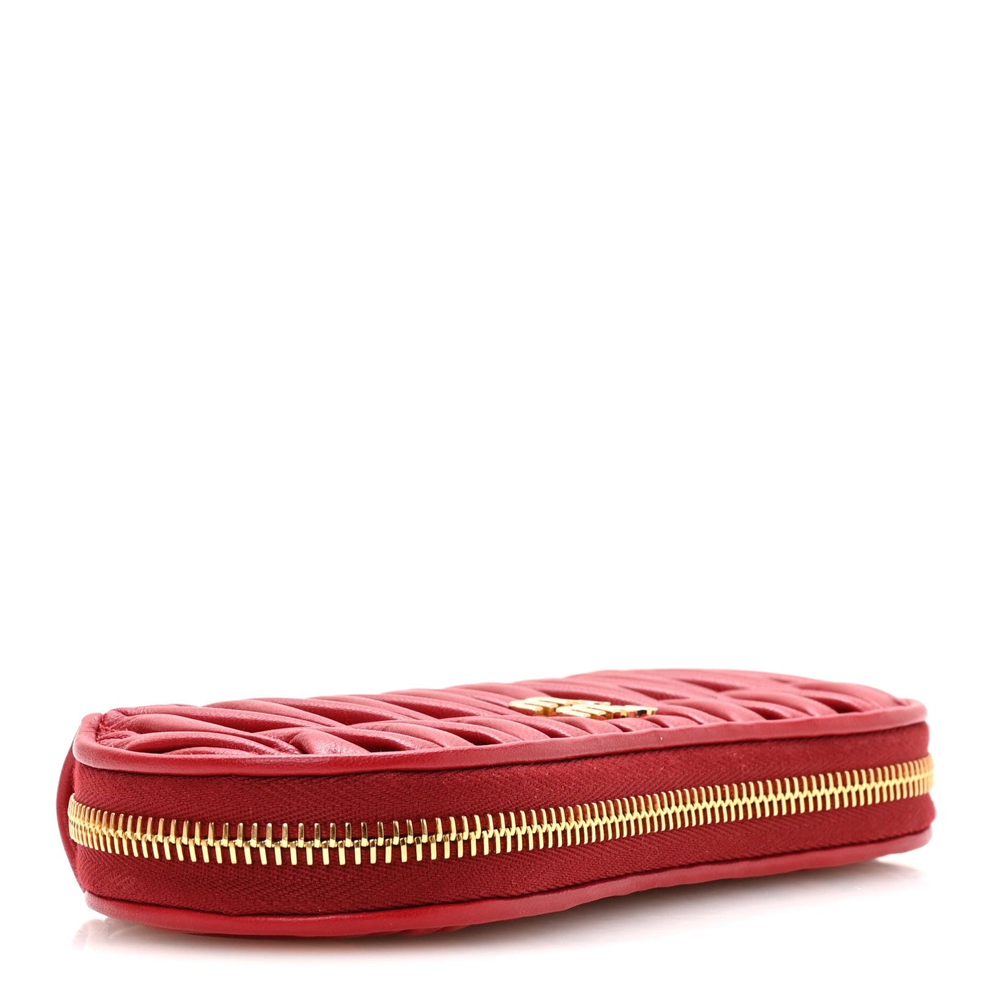 Nappa Matelasse Clutch With Strap Red