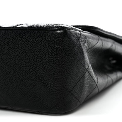 Caviar Quilted Jumbo Single Flap Black