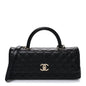 Caviar Quilted Maxi East West Coco Handle Flap Black