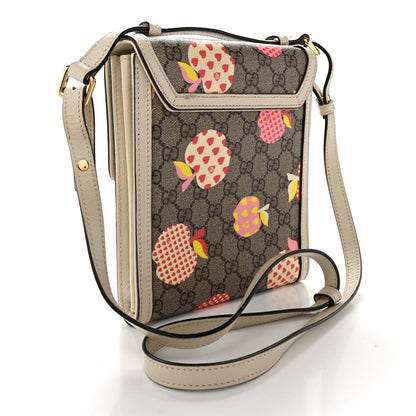 GG Supreme Monogram Les Pommes Retro Interlocking G Les Pommes Messenger Bag Beige Multicolor Mystic White