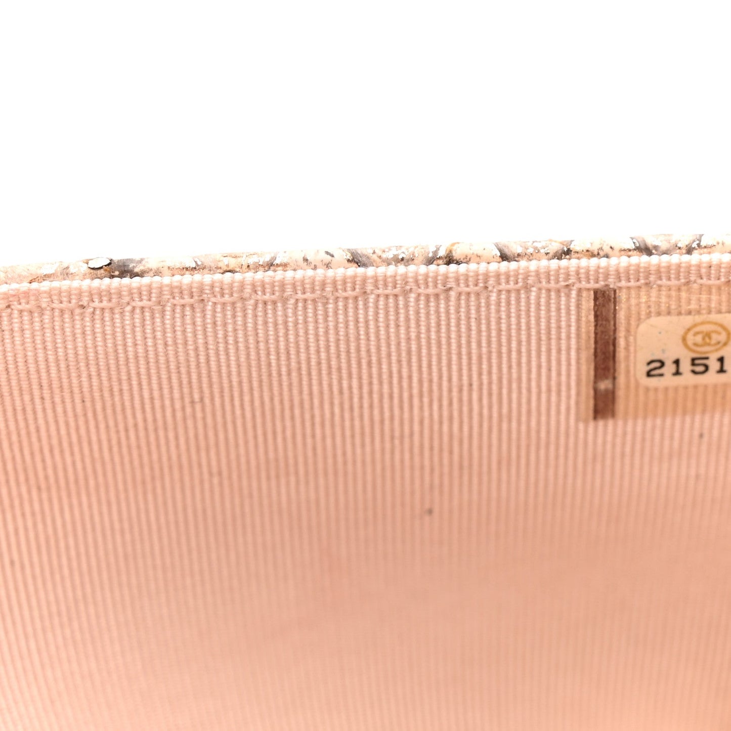 Metallic Snakeskin Wallet On Chain WOC Ivory Gold